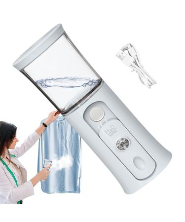 Portable Face Mister Handheld Cordless Face Steamer 30ml Visual Water Tank Cordless Handheld Mister Handy Nano Mister with Colorful Light for Face Hydrating Skin Care Daily Makeup White