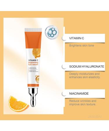  JASUBAI Eye Brightening Serum with Vitamin C for Dark Circles and Puffy Eyes Anti-Aging Cream Reduce Under Eye Bags for Women Men Anti-Wrinkle Treatment 6 Pack - Buy Online on GoSupps.com