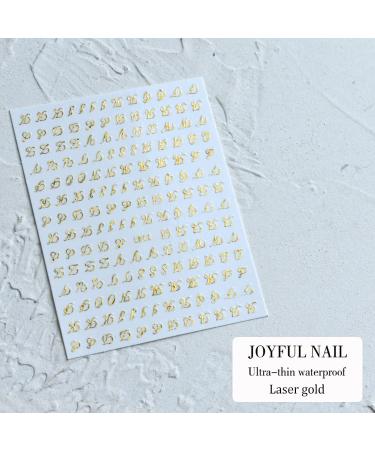 Old English Alphabet Nail Stickers - 7 Sheets Self-Adhesive Decals for Unique Nail Art Designs - Buy Online on GoSupps.com