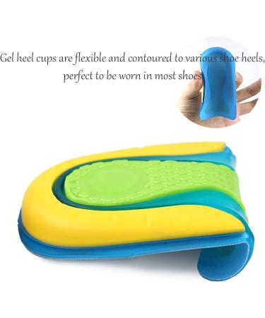 3/4 Shoe Insoles with Gel Heel Cushions for Heel Pain Relief - Achilles Tendonitis & Plantar Fasciitis Inserts - Shock Absorption & Cushioning - Unisex Yellow Small - Buy Online on GoSupps.com