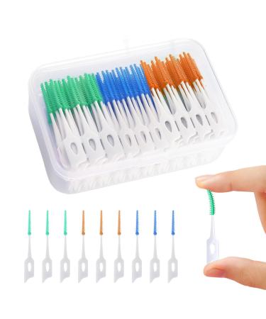 Mivaiun 210 pieces of toothbrush gap double-sided interdental brushes made of silicone portable dual-house dental floss stick for cleaning narrow interdental spaces (blue green orange) - Buy Online on GoSupps.com