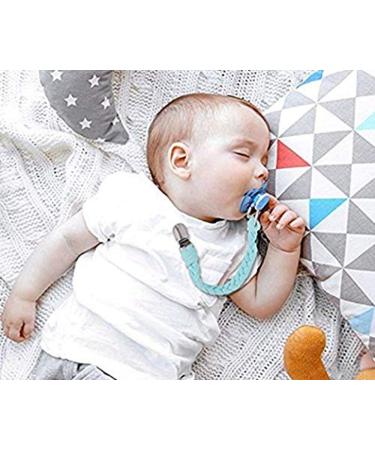 Exquileg 4-Piece Unisex Pacifier Band Set | Cotton Pacifier Straps with Stainless Steel Clamps for Newborns - Buy Online on GoSupps.com