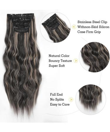 Yddm 24-Inch Wavy Clip-In Hair Extensions - 4PCS Realistic Synthetic Hair for Women | Affordable Full-Head Volume & Easy Application - Buy Online on GoSupps.com