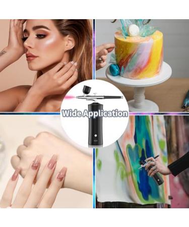 Kecung Airbrush Kit 30PSI Cordless Rechargeable High-Pressure Non-Clogging Air BrushGun for Nail Art Painting Cake Decor Black - Buy Online on GoSupps.com