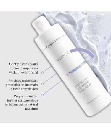 -CHRISTINA- Nuance Gentle Daily Cleanser for Face - Hydrating Facial Wash for Women & Men - Purifying Moisturizing Natural Emulsion with Pomegranate Raspberry & Grape Seed Extracts - 300ml - Buy Online on GoSupps.com