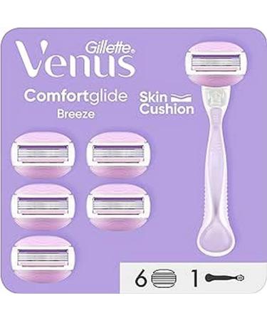 Gillette Venus Gillette Venus ComfortGlide Breeze Razor 1 Handle + 6 Blade Refills 3-Blade Razor for a Smooth Shave Comfort