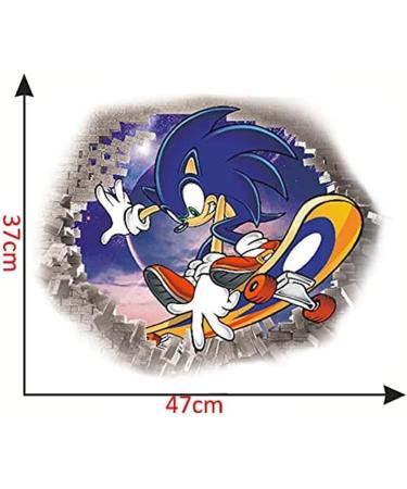 Cartoon Anime Hedgehog Speed Scooter 3D Wall Decals - Fun Wall Decor for Bedrooms and Living Room - Buy Online on GoSupps.com
