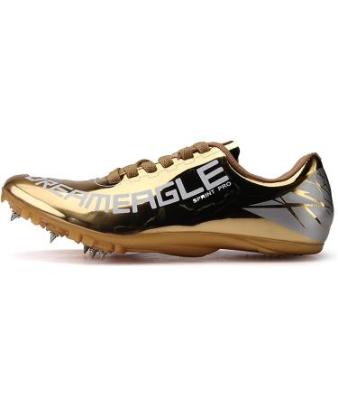 TURAFO Mens Track and Field Spikes - Professional Running Nail Shoes - Gold | Teenagers & Boys - Buy Online on GoSupps.com