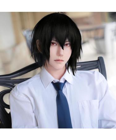 Skhaovs Black Short Wig for Men & Women | Unisex Anime Cosplay Synthetic Wig - Perfect for Cosplay - Buy Online on GoSupps.com
