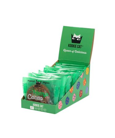 Kookie Cat Hemp Seeds And Cocoa - Vegan Cookies Individually Wrapped Gluten Free Soy Free Organic Cashew & Oats - 12 X 50g Multipack