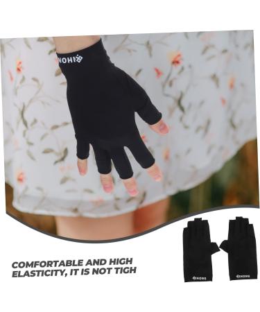 Mikinona 1 Pair UV Gloves UV Protection Gloves Nail Molding Gel Womens Gloves Fingerless Manicure Gloves Nail Art Skin Care Supply Fingerless Gloves Women's Fabric Nail Polish Anti-Black 19.5x8cm - Buy Online on GoSupps.com