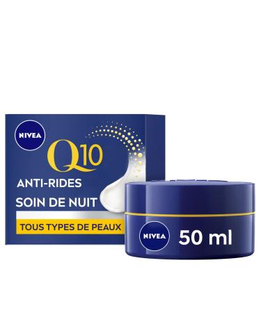 NIVEA Q10 Power Anti-Wrinkle + Firming Night Cream (1x50ml), anti-aging cream enriched with Q10 & 10 X more creatine, moisturizing cream, regenerating women's facial care