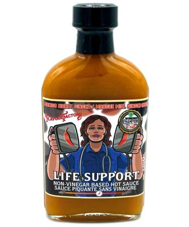 Life Support Flavor Factory Fruity High Heat Hot Sauce Gluten Free NON-Vinegar base 220 ml bottle (Pack of 1)