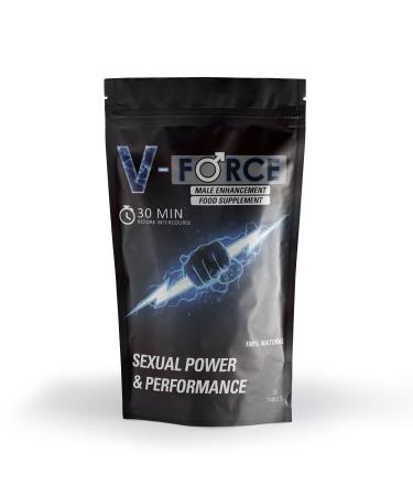 V-Force 25 Pills 100mg - Stronger & Harder Enhanced Strength & Firmness for Men - Designed to Boost High Stamina Performance & Prolonged Results - Natural Male Enhancing Food & Herbal Supplement