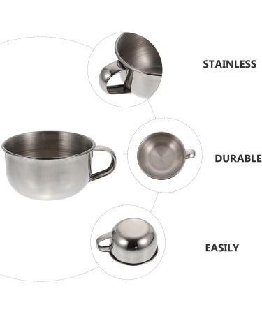 Fomiyes 2PCs Face Cleaning Tool Set - Stainless Steel Bowl & Cup for Safe Foam Cleaning - Convenient & Practical for Men - 10x8.5cm - Buy Online on GoSupps.com