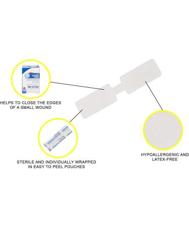 Dukal Butterfly Closure Strips - Pack of 100 - Sterile Adhesive Wound Bandages for Protection - Individually Wrapped for Easy Application - Buy Online on GoSupps.com