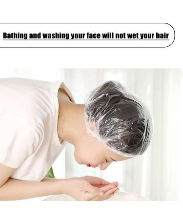 100 Pack Disposable Shower Caps - Waterproof Plastic Hair Cap for Women Kids Girls - Perfect for Travel, Spa, Hotel, Hair Salon - Essential Bath Accessories - Buy Online on GoSupps.com