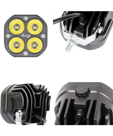Yellow 3-Inch 40w LED Pods Fog Light Bar for Off-Road Truck Boat ATV UTV 4X4WD - Pair of 80w Amber Spot Lights - Buy Online on GoSupps.com