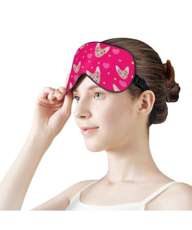 Love Sphynx Cat Face Sleep Mask - Adjustable Strap Blindfold for Sleeping and Travel - Buy Online on GoSupps.com