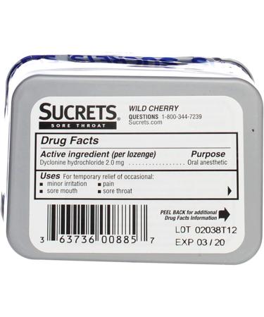 Sucrets Sore Throat Lozenges - Wild Cherry Flavor (18 Count 6 Pack) | Fast International Shipping - Buy Online on GoSupps.com