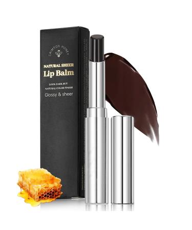 Noir Honey Lipstick Moisturizing Lip Color Nourishing Lip Balm Honey Noir Lipstick Suitable for All Skin Tones Natural Lip Care Long-Lasting Moisturization Non-Sticky (Black)