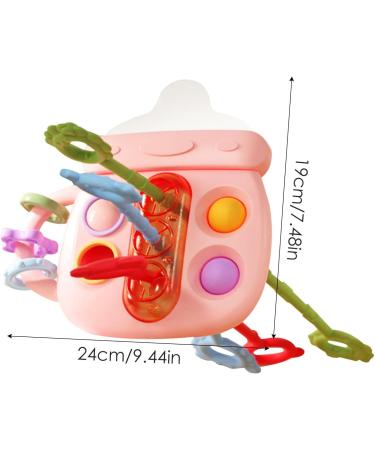Buy Sensory Tensile Cutting Toys - Bottle-Shaped Dental Aid for Babies & Kids | Silicone Teething Toys in Sweet Pink - Buy Online on GoSupps.com