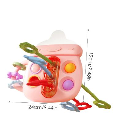 Zugschnur Silikon Bite Toy - Children's Teething Toys in Bottle Form | Chewable Designs & Spring Toys for Teething Relief at JaceKee Sweet Rosa - Buy Online on GoSupps.com