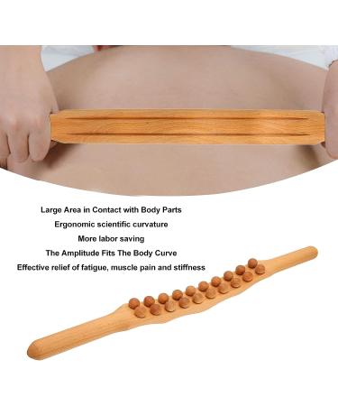 Massage Tab Scooter | Beech Wood GUA SHA Tool for Neck & Back | Lymphatic Drainage Massager & Anti-Cellulite Wooden Body Roller - Buy Online on GoSupps.com