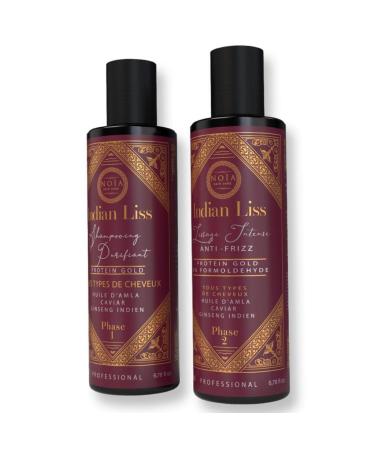 INTENSE SMOOTHING NOIA HAIR - INDIAN LISS - AMLA, AMAZONIAN OILS & INDIAN GINSENG - PROTEIN GOLD - 2 X250ML FOR ONE USE