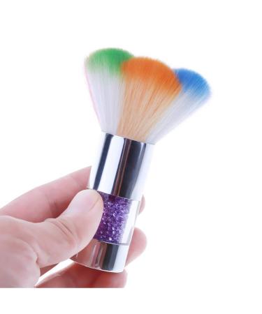 2Pcs Colorful Nail Art Dust Brush Remover for Acrylic & UV Gel Nails with Rhinestone Handle - Buy Online on GoSupps.com