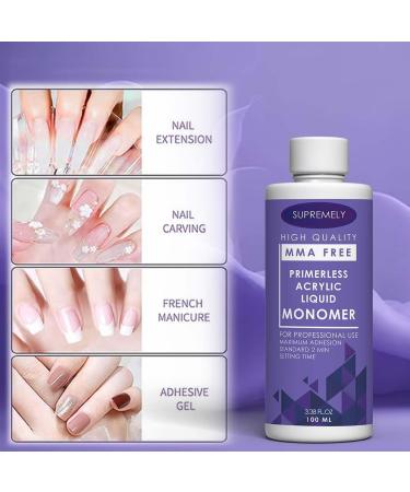 2 Pack of 100ML Acrylic Liquid Monomer for Acrylic Nail Extension MMA Free Non-Yellowing Formula Sculpting Maximum Strength Medium Setting Time - Buy Online on GoSupps.com