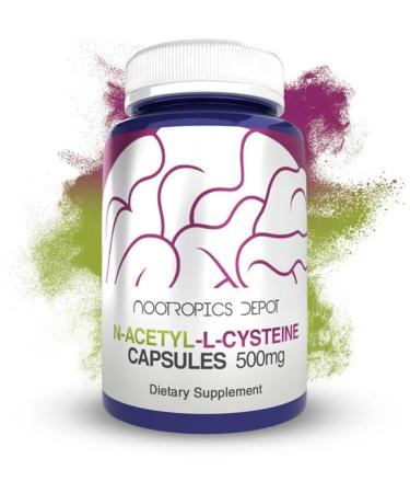 Nootropics Depot N-Acetyl L-Cysteine Capsules | 500mg | NAC | 60 Count | Supports Healthy Liver Function | Cellular Health | Glutathione Levels | Healthy Oxidation Levels 1 Count (Pack of 60)