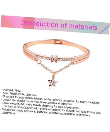 Clispeed Rose Gold & Silver Bicycle Arm Loop Bracelet Set for Women - Stylish Star Hand Decorations - 19.5cm x 1.2cm - Perfect Gift - Buy Online on GoSupps.com