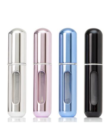 4PCS Portable Mini Refillable Perfume Atomizer Bottle, Refillable Perfume Spray, Atomizer Perfume Bottle, Scent Pump Case for Traveling and Outgoing, 5ml Multicolor Perfume Spray KJHD