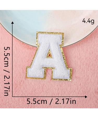 4Pcs White Chenille 2.2 Iron on Letter Patches for Clothing - A White - Buy Online on GoSupps.com