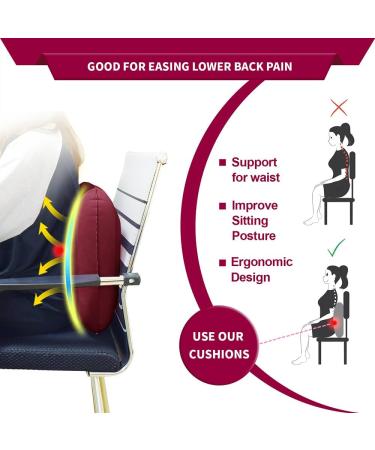 Inflatable Donut Pillow Adjustable Butt Cushion Seat for Long Sitting to Helps Relieve Pressure from Hemorrhoid Treatment Tailbone Pain Coccyx Pain Sciatica Postpartum (Pink) (deep red) - Buy Online on GoSupps.com