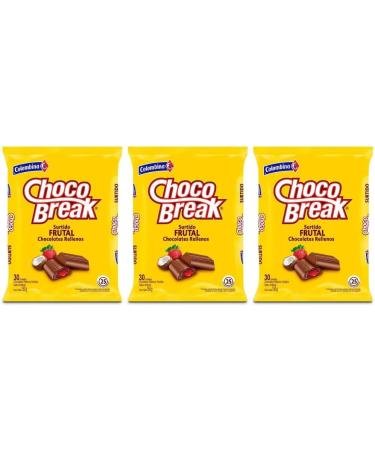 Chocobreak (3pcks - 30 count per pck) a Colombian Chocolate Candy filled with creamy fruit punch flavor Colombian Candies Colombian candy Colombian treats Colombia candy Colombian snack food Mekato - Buy Online on GoSupps.com