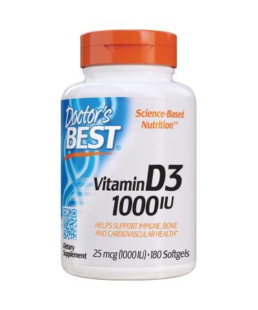 Doctor's Best Best Vitamin D3 1000 IU Softgel Capsules 180-Count