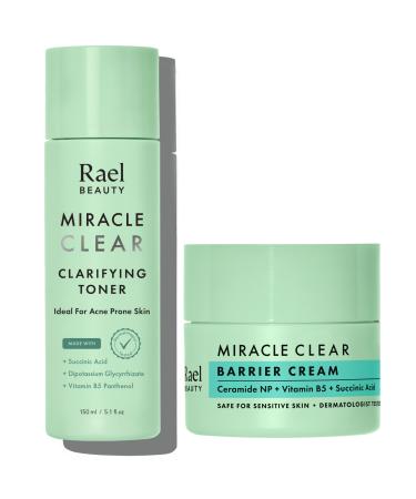 Rael Miracle Clear Bundle - Clarifying Toner (5.1 oz) Barrier Cream (1.8 oz)