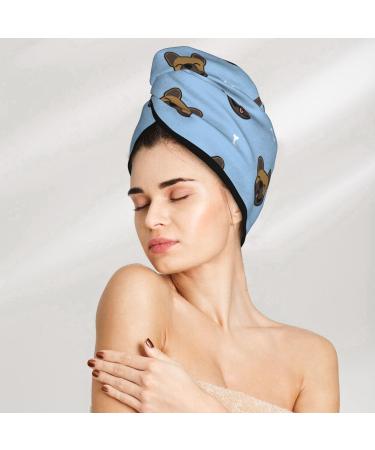 Hair Towel Wrap for Quick Drying - French Bulldog Face Design | Hair Drying Turban & Head Towel - Buy Online on GoSupps.com