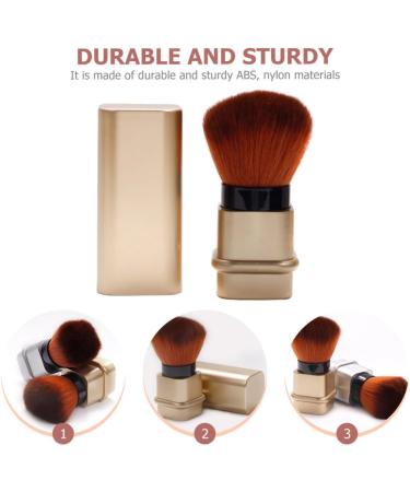 Mikinona Nail Dust Brush Nail Remover Brush Blush Makeup Brush Revolution Kabuki Brush Powder Brush Blush Brush Retractable Puff Makeup Tools Abs Electroplating Brush Handle Make up Travel 8.2x3.3cm Golden - Buy Online on GoSupps.com
