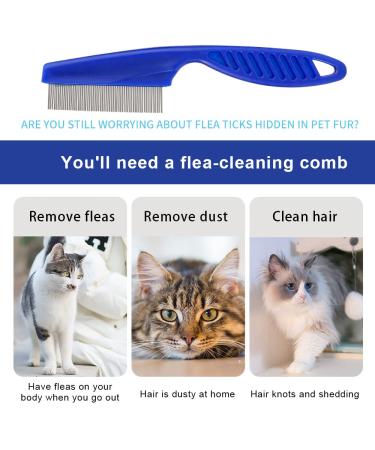 Jinsion Lice & Flea Comb Set for Dogs & Cats | 2 PC Tick Comb & Tear Stain Remover | Professional Pet Grooming Tools - Buy Online on GoSupps.com