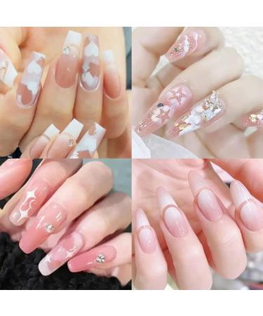 French Tip Nail Stickers - 6 Sheets Funny Printing Decals with Butterfly, Star, Heart Designs for French Manicure - Self-Adhesive 3D Nail Art Templates - Buy Online on GoSupps.com