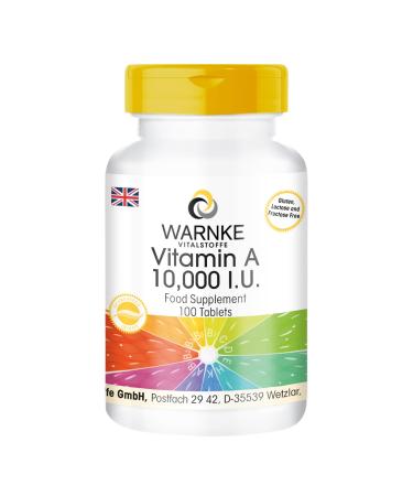 Vitamin A 10000 I.U. - Vegan - 100 Tablets | Warnke Vitalstoffe