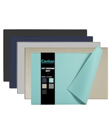 Conlun dog feed mat cats of food mat non -slip design 100% waterproof pet lining matt increased edge to avoid leakage of water or food dishwasher -proof 48 x 38 turquoise - Buy Online on GoSupps.com