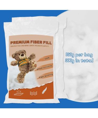 JNENERY 300g Premium Polyester Fiber Fill Stuffing - High Resilience Recycled Fiber for Stuffed Animals, Pillows, and DIY Crafts - Buy Online on GoSupps.com