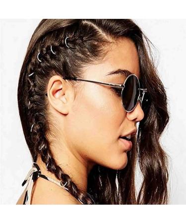 Cimenexe Bohemian Circle Dreadlock Hair Rings Vintage Mini Braid Rings Silver Hair Loops Clips Hair Dreadlock Headwear Decorative Plaits Braid Hair Loop Accessories Jewelry for Women and Girls - Buy Online on GoSupps.com