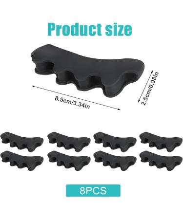 Silicone Toe Spacers Gel Stretcher Separator for Toe Correction - Bunion Corrector for Pain Relief - Plantar Fasciitis and Hammer Toe Straightener for Men and Women - 4 Pairs (Black) - Buy Online on GoSupps.com