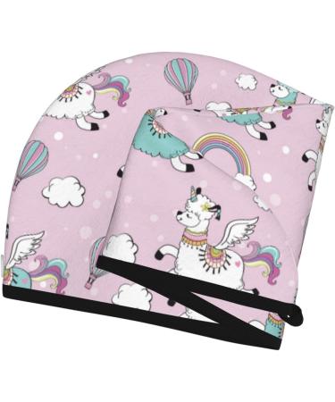 Shop Llama Unicorn Rainbow Microfiber Hair Towel | Ultra Soft Super Absorbent Wrap for Long Curly & Thick Hair - Quick Dry Coral Velvet - Buy Online on GoSupps.com