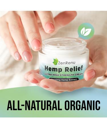 Hemp Cream Maximum Strength - Menthol Rub with Hemp Oil, Arnica, Lavender, Aloe Vera, Kava Kava, & Camphor - Natural Hemp Muscle Rub Cream for Skin, Muscles & Joints - ZenRenu, 4 oz - Buy Online on GoSupps.com